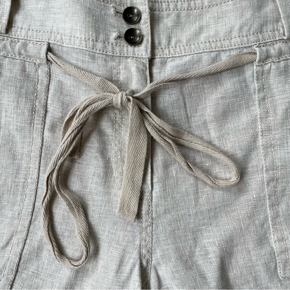 Stem 100% Linen Cream Shorts, Women’s Medium - Picture 4 of 12